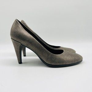 Ecco Pumps Womens NWOT EU 40 / US 9 9.5 Gray Silver Metallic Leather Heels